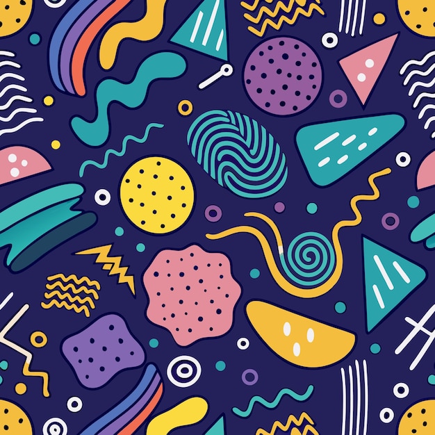 Formas abstratas coloridas Desenho de padrões sem costura