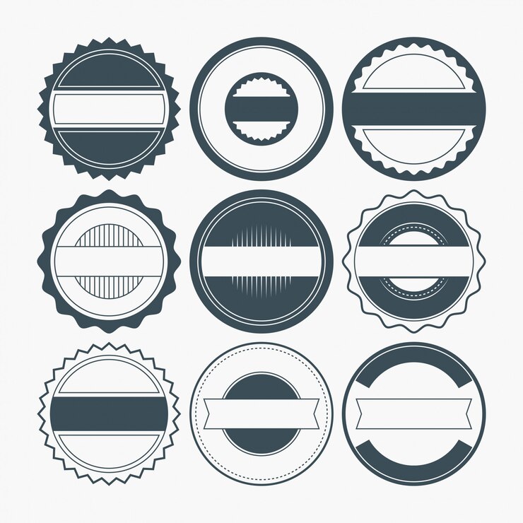 Vetor formas de badge em branco