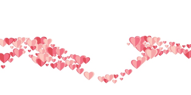 Formas de coração rosa de corte de papel voando fundo vetorial decoração de carnaval dos namorados fundo de cartaz