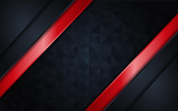 Formas de luxo de fundo abstrato preto e vermelho