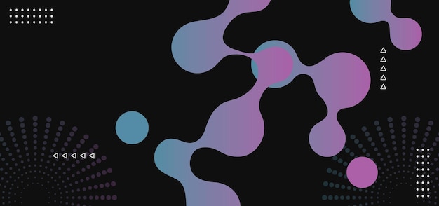 Formas fluidas de gradiente abstrato de fundo com cores azuis e roxas para design de web