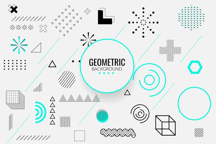 Vetor formas geométricas. design de memphis, elementos retrô para web, vintage, propaganda, banner comercial,