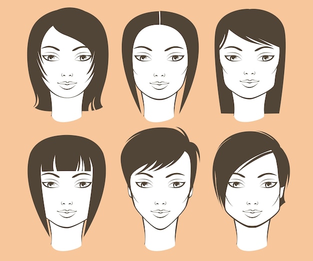 Formatos de rosto feminino e cortes de cabelo