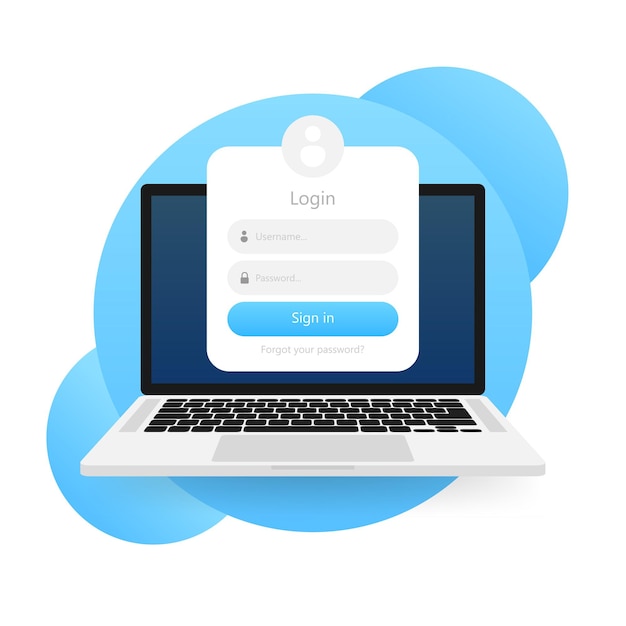 Formulário de login brilhante brilhante para o seu design de web ou aplicativo.