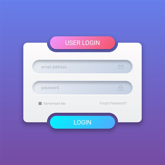 Formulário de Login de Usuário Moderno em 3D