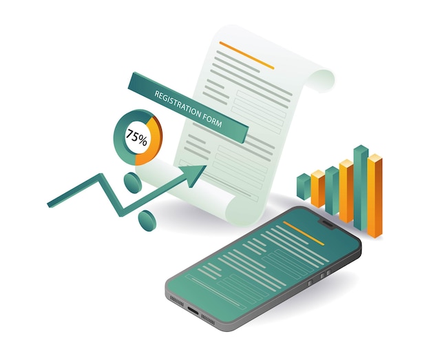 Formulário de registo comercial aplicação para smartphone