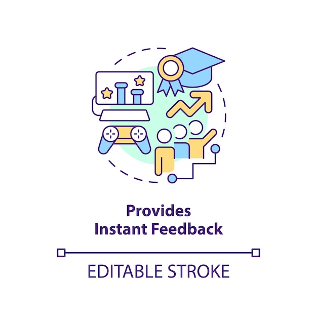 Forneça o ícone do conceito de feedback instantâneo