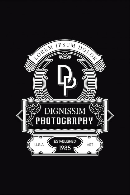 Fotografia do logotipo do monograma dp