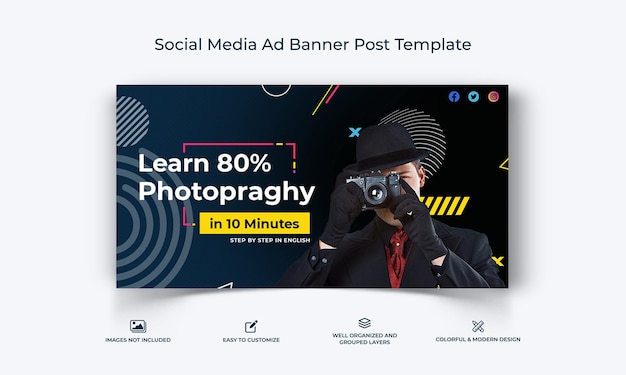 Fotografia Modelo de banner de anúncio do Facebook