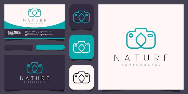 Fotografia natureza logotipo, design vector estilo moderno elegante simples.