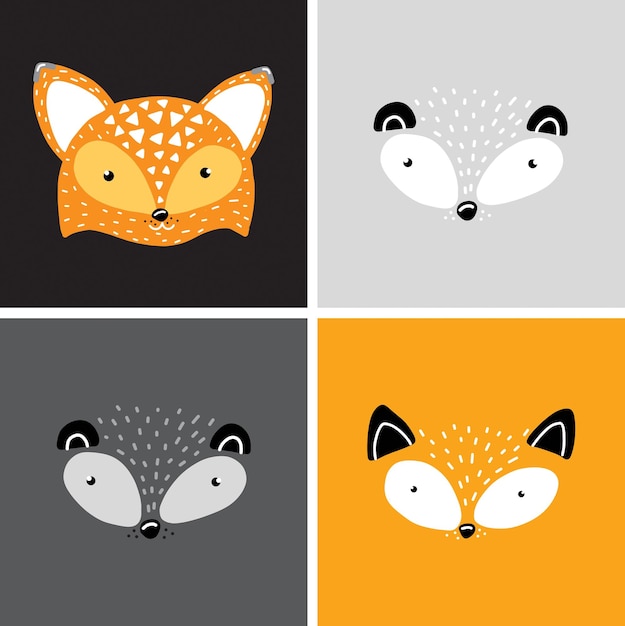 Fox animal floresta amarelo laranja