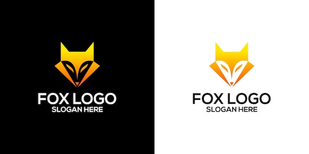 Fox logo design vector