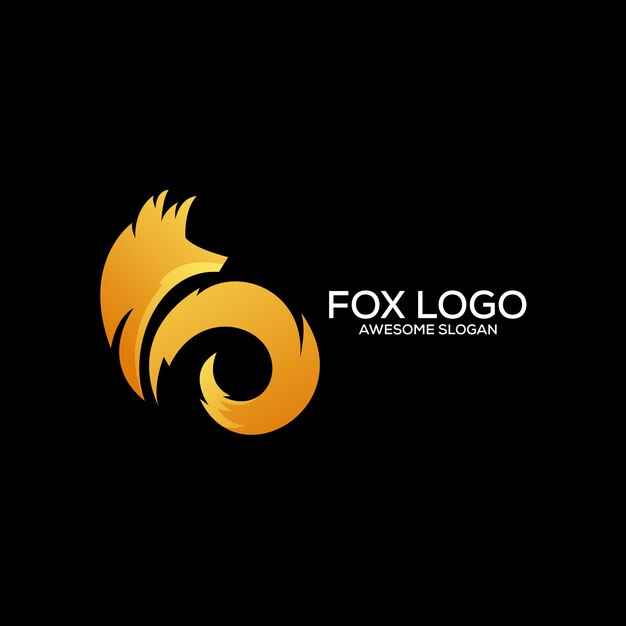 Vetor fox logotipo design gradiente colorido