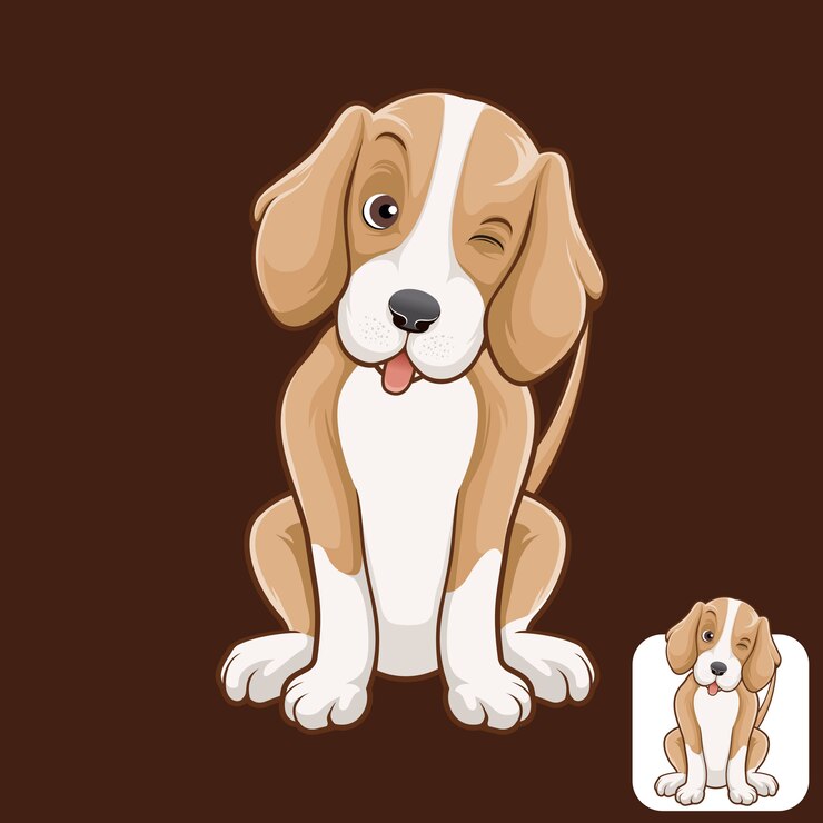 Vetor foxhound americano piscando
