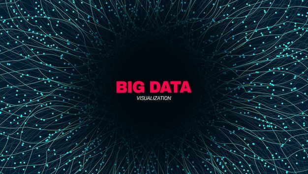 Fractal de fundo de tecnologia de partículas de big data stream