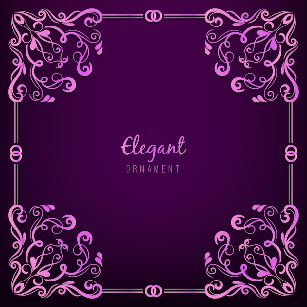 Frame de ornamento em fundo roxo