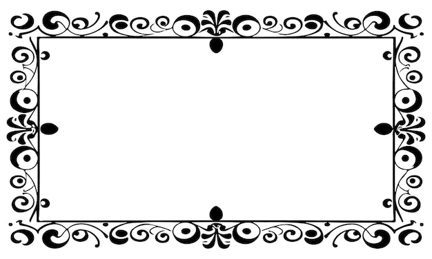 Vetor frame floral caligráfico desenhado à mão elemento de design de caligrafia artística