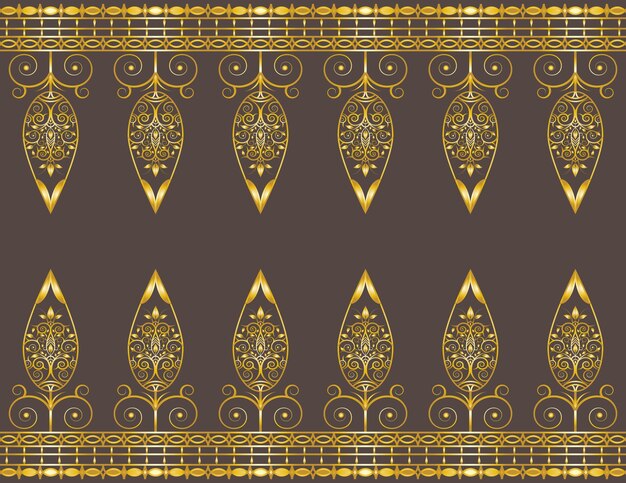 Vetor frames de borda de folhas ornamentais douradas duplas