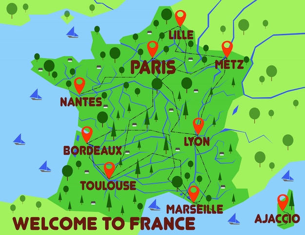 França mapa país infográficos
