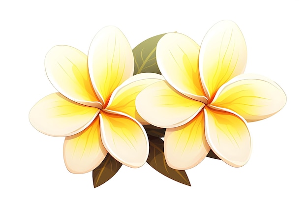 Frangipani grande amarelo branco