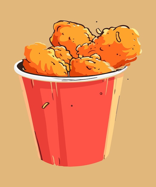 Frango voador com desenho animado