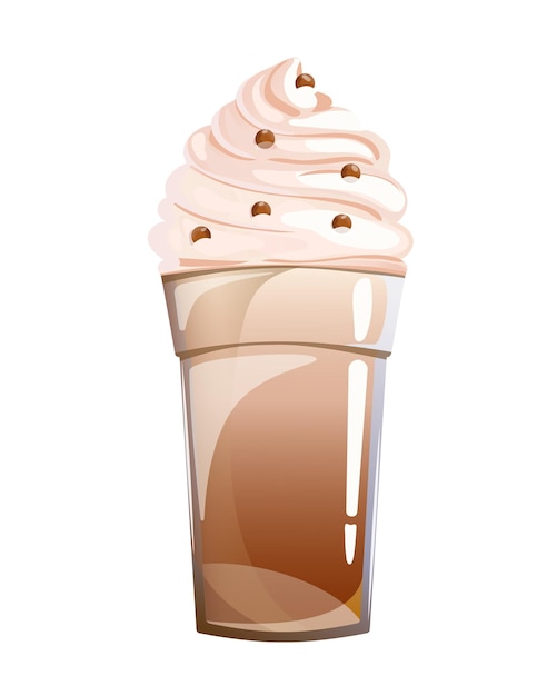 Frappe café frappuccino dia nacional de frappe ilustração vetorial de bebida de café decorada com