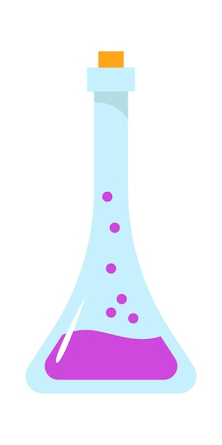 Frasco com líquido químico ícone de química ilustração vetorial