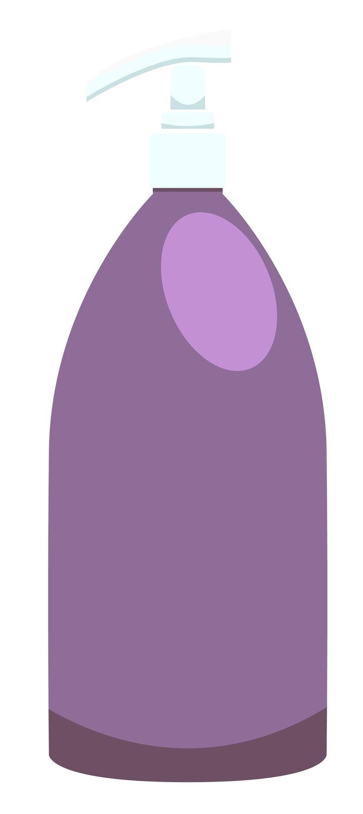Vetor frasco cosmético de plástico vetor roxo com dispensador, isolado no fundo branco