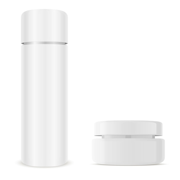 Frasco De Creme, Conjunto De Frascos De Cosméticos. Embalagem De Vidro.