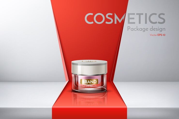 Vetor frasco de design de embalagem de cosméticos com rótulo