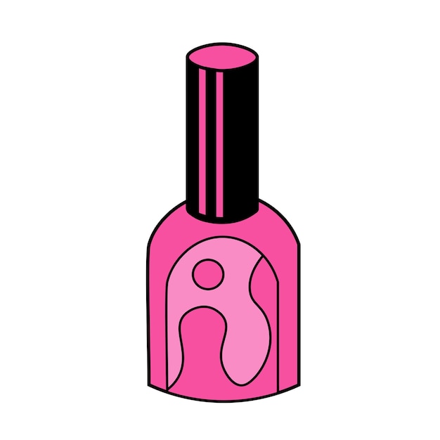 Frasco de esmalte rosa ilustração desenhada à mão