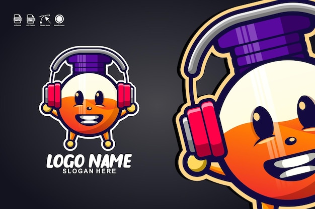 Frasco de perfume música design de logotipo de personagem mascote fofo