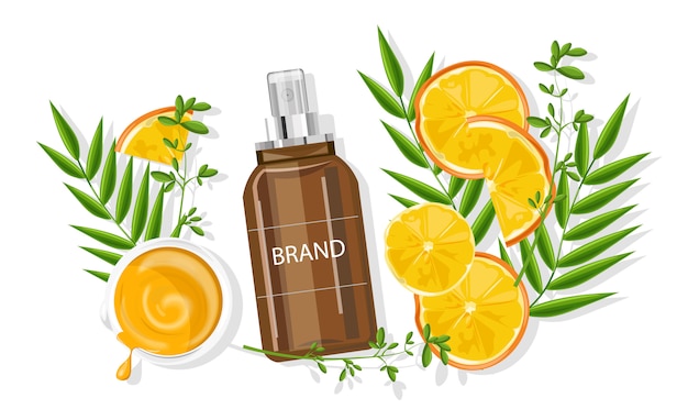 Frasco de spray essencial laranja