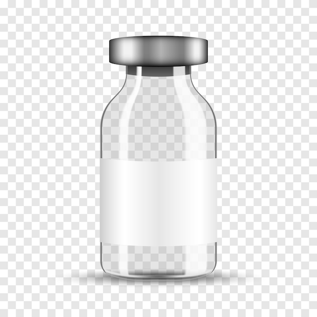 Frasco de vacina isolado em fundo transparente