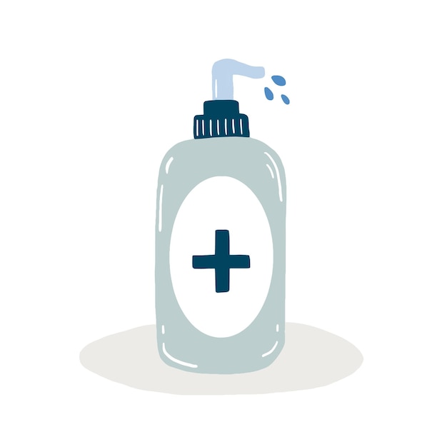 Vetor frasco desinfetante para desinfecção das mãos item de proteção pessoal