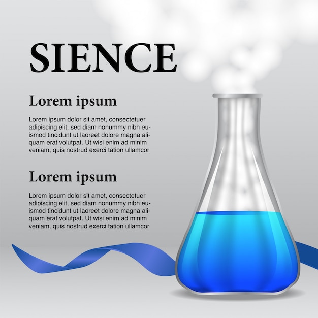 Frasco para apresentação ou cartaz infográfico