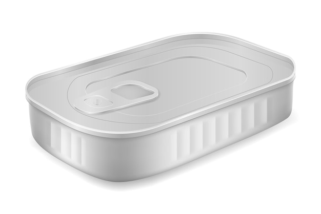 Frasco retangular de metal para ilustração vetorial de produtos