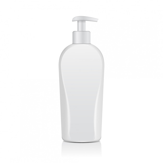 Frascos de cosméticos brancos realistas. Tubo ou recipiente para creme, pomada, loção. Frasco cosmético para xampu, sabão. Ilustração