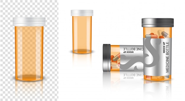 Frascos de medicina realista mock up