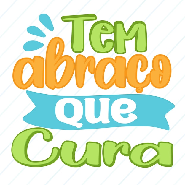 Vetor frase motivacional em lettering português brasileiro