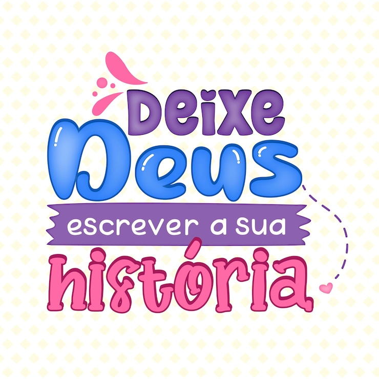 Vetor frase religiosa em português brasileiro com edição simples