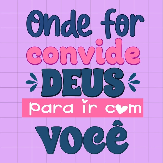 Vetor frase religiosa em portugues brasileiro
