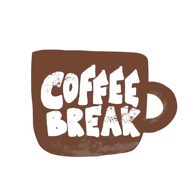 Frases de pausa para café Mensagem desenhada à mão