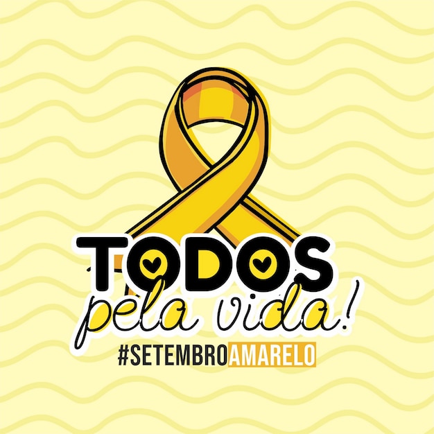 Vetor frases de setembro amarelo imagens desenhos artes