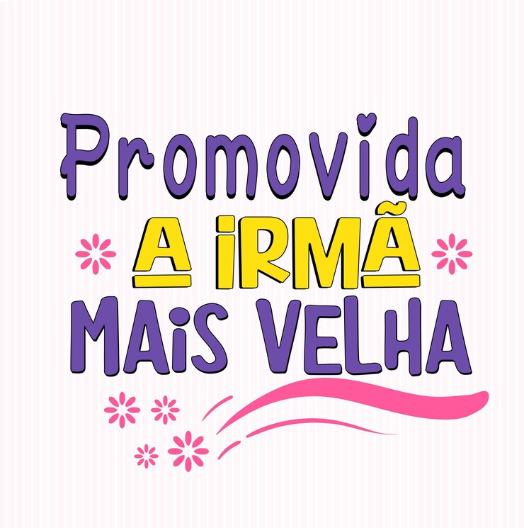 Vetor frases infantis, promovida a irmã mais velha