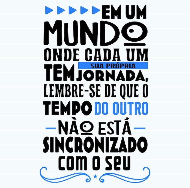 Vetor frases motivacionais para decorar imagens em português brasileiro