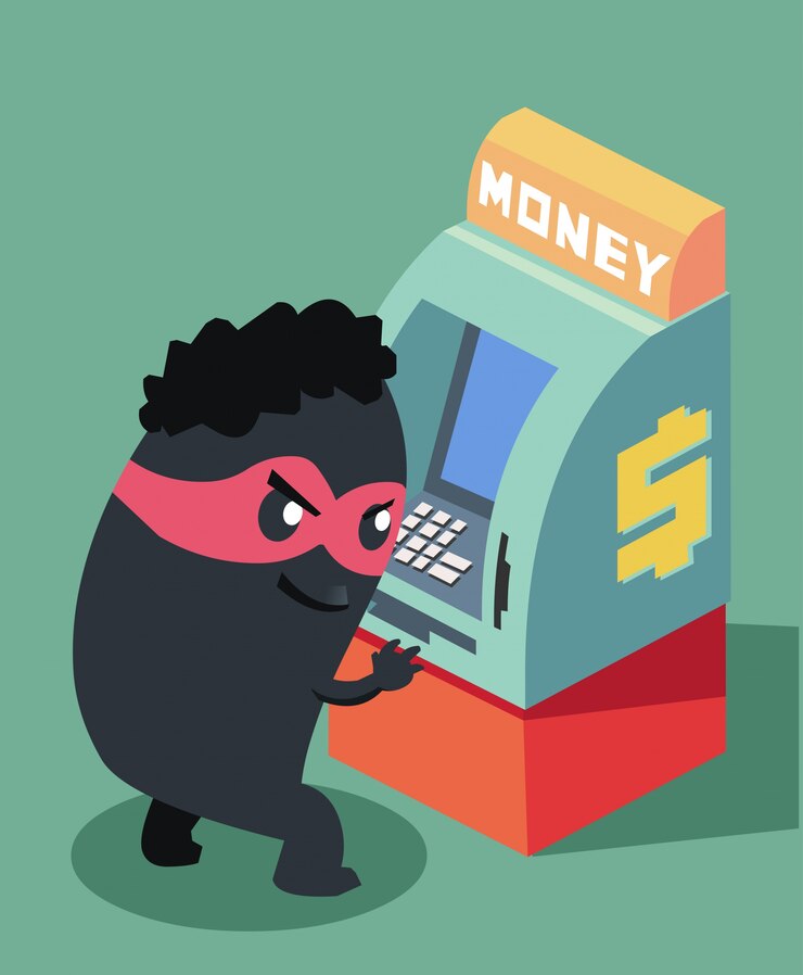 Fraude monetária do hacker ATM