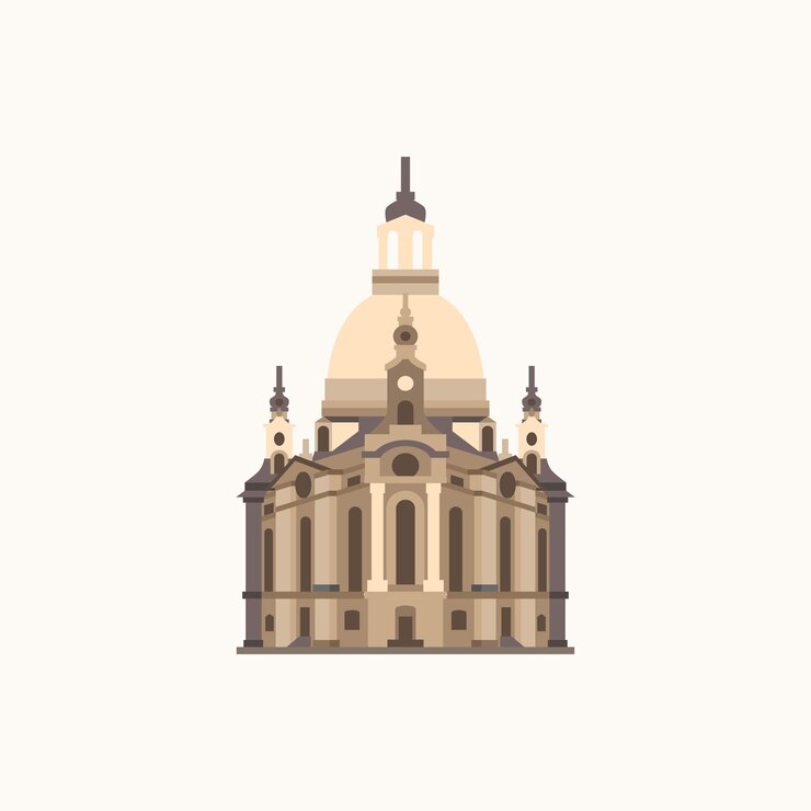 Vetor frauenkirche dresden alemanha