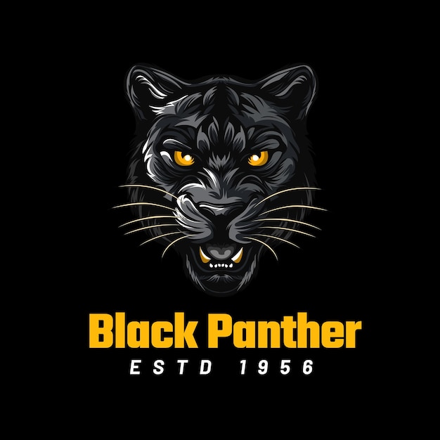 Free vector dark abstract black panther gaming sports logo