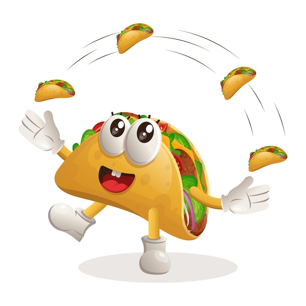 Freestyle de mascote de taco fofo com tacos